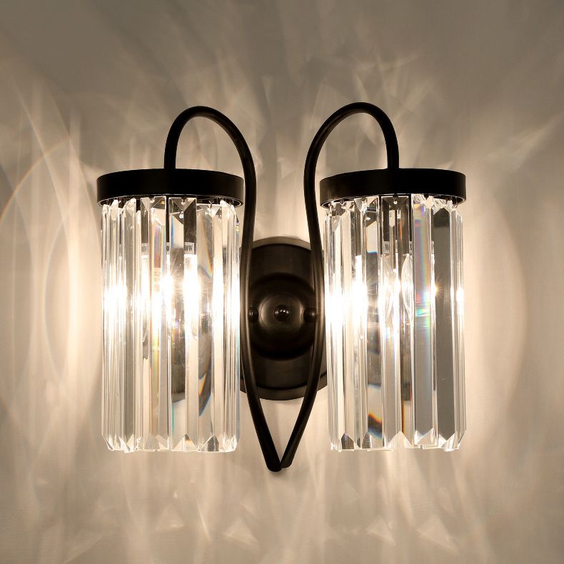 Halbzylinder Schatten Wandleuchter moderner Kristallwandhalterung Leuchte