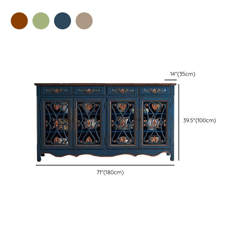 Industrial Cabriole Legs Storage Cabinet Solid Wood Storage Cabinet
