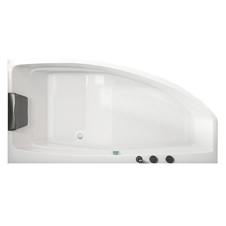 Modern Corner White Bathtub Back to Wall with Drain Bath Tub