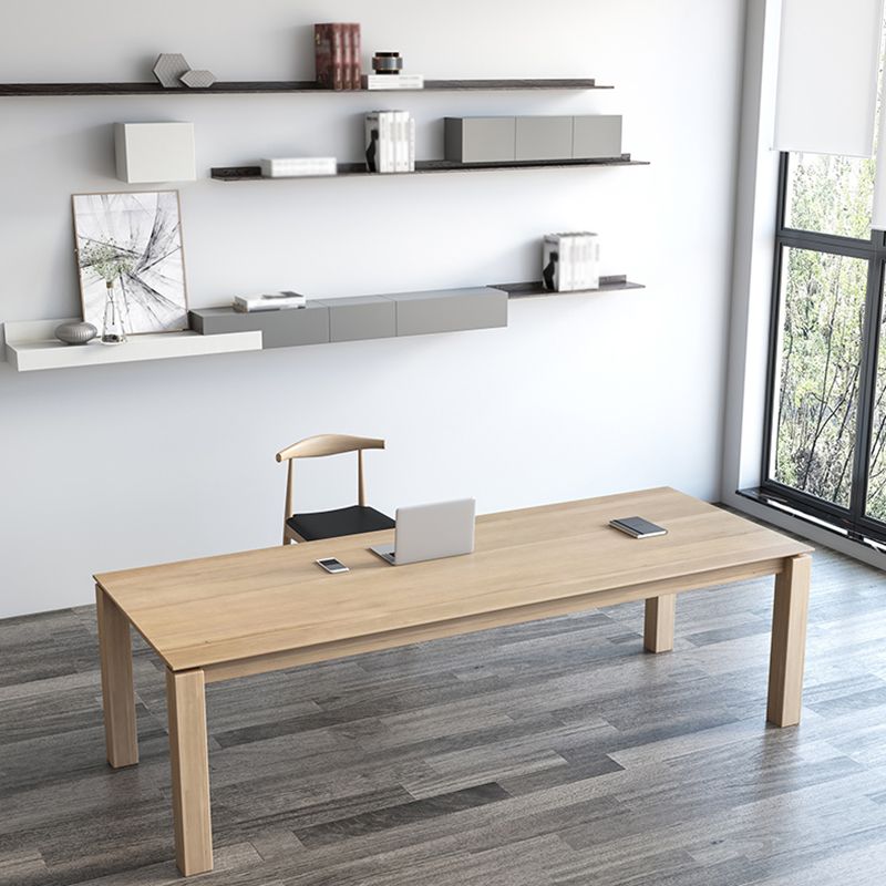 Mesa de madera de pino rectangular para la mesa de comedor moderna del restaurante con 4 patas de la naturaleza