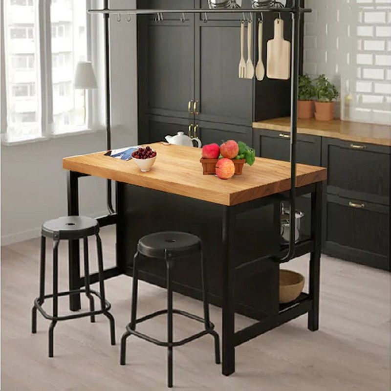 Modern Solid Wood Rectangle Island Table for Kitchen Dining Room