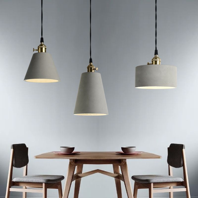 Gearceerde cement plafond suspensielamp moderne stijl grijze hanglampverlichting armatuur