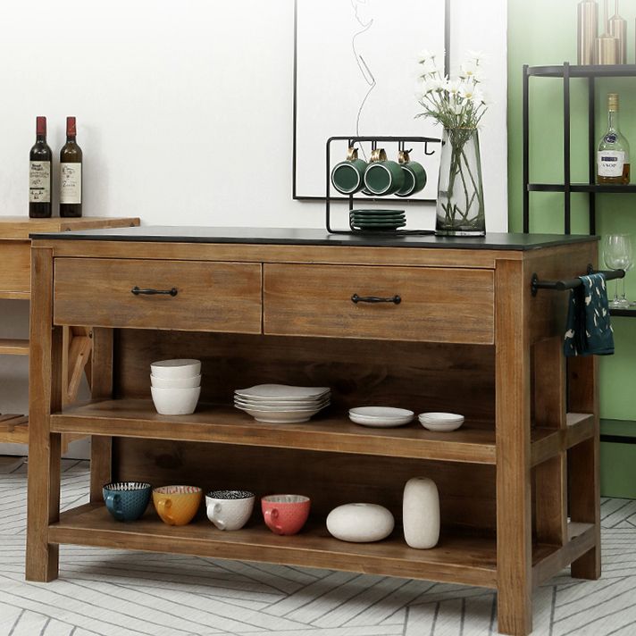 Modern Stationary Kitchen Island table Wood Kitchen Island table