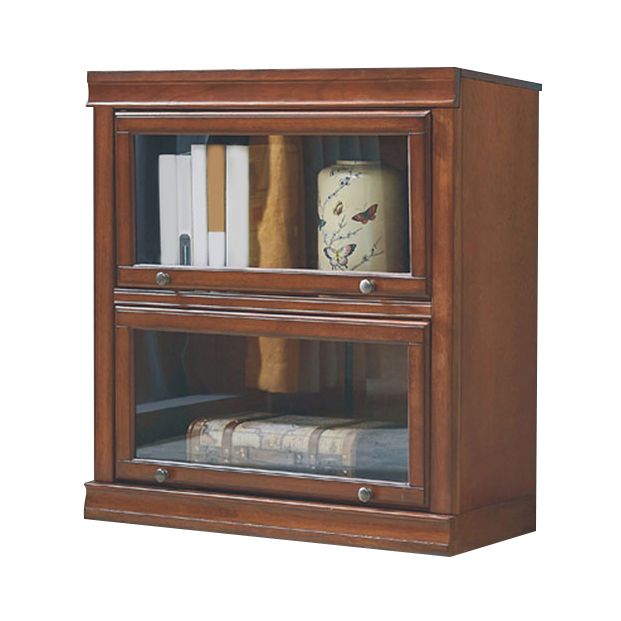 Wooden Standard Bookcase Contemporary Closed Back Bookshelf With Door
