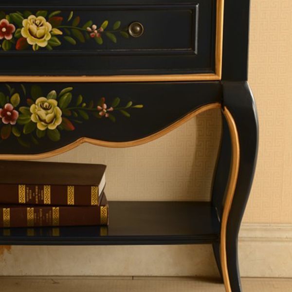 American Traditional Dresser Solid Wood Storage Chest with 2 Drawers