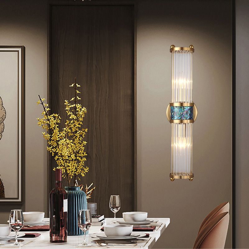 Multi-Light Cylinder Wall Light Sconce Modern Style Crystal Wall Lighting