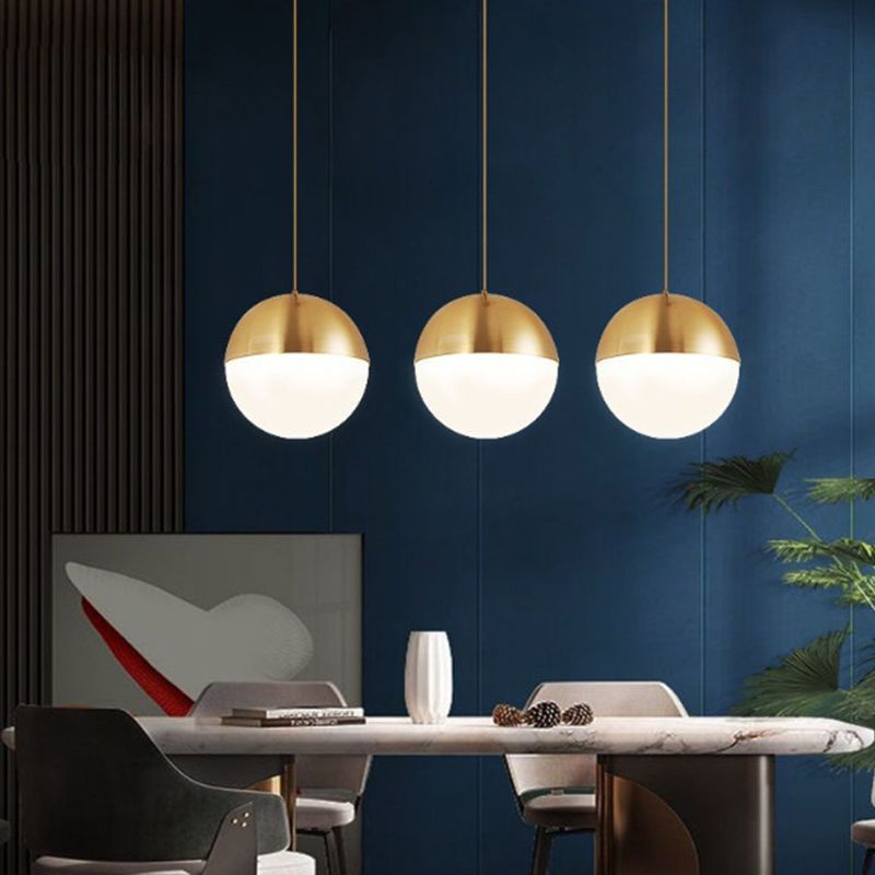 Spherical Shape Hanging Light Modern Style Glass 1 Light Hanging Lamp for Bedside