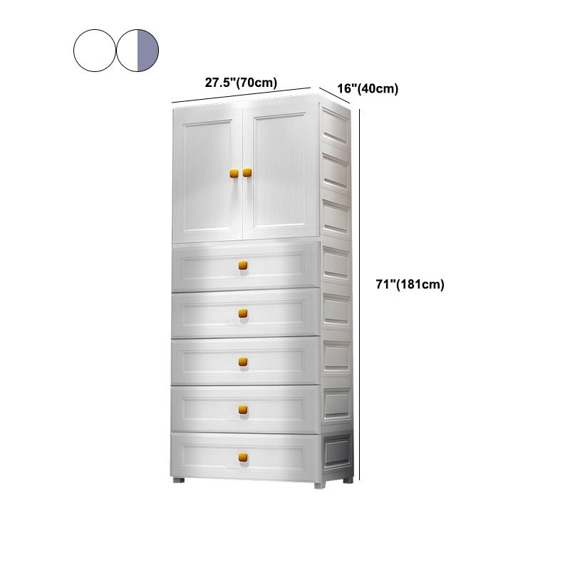 Hinged 1-Door Wardrobe Armoire Contemporary Plastic Wardrobe Closet