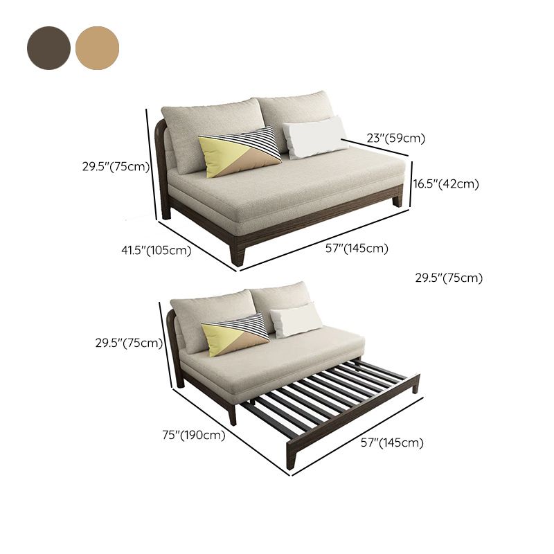 Contemporary 29.52" H Wood Frame Cotton Blend Armless Sofa Bed