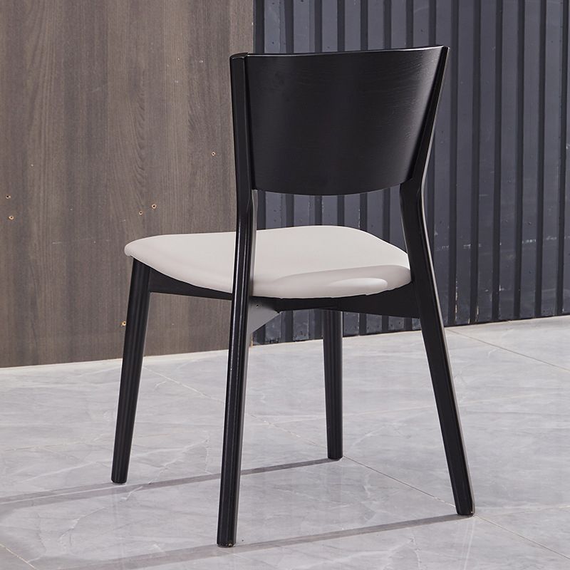 Modern Style Solid Wood Side Chair Matte Finish Open Back Dining Chair