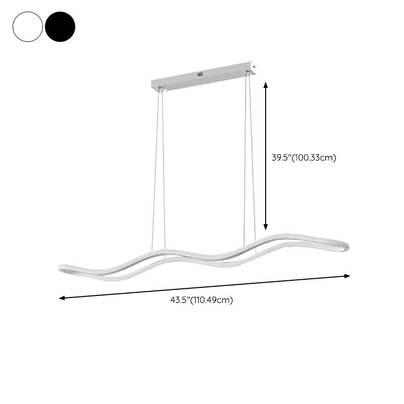Linear Island Lights Contemporary Metal 1 Light Pendant Light Kit