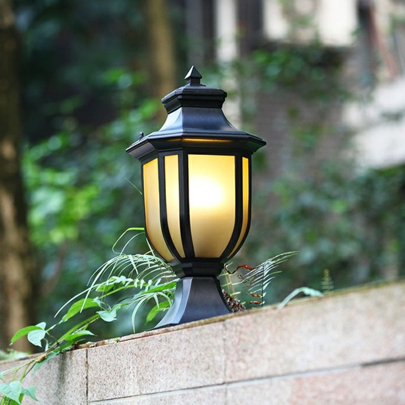 Modern Black Pillar Lamp Waterproof Outdoor Light for Garden
