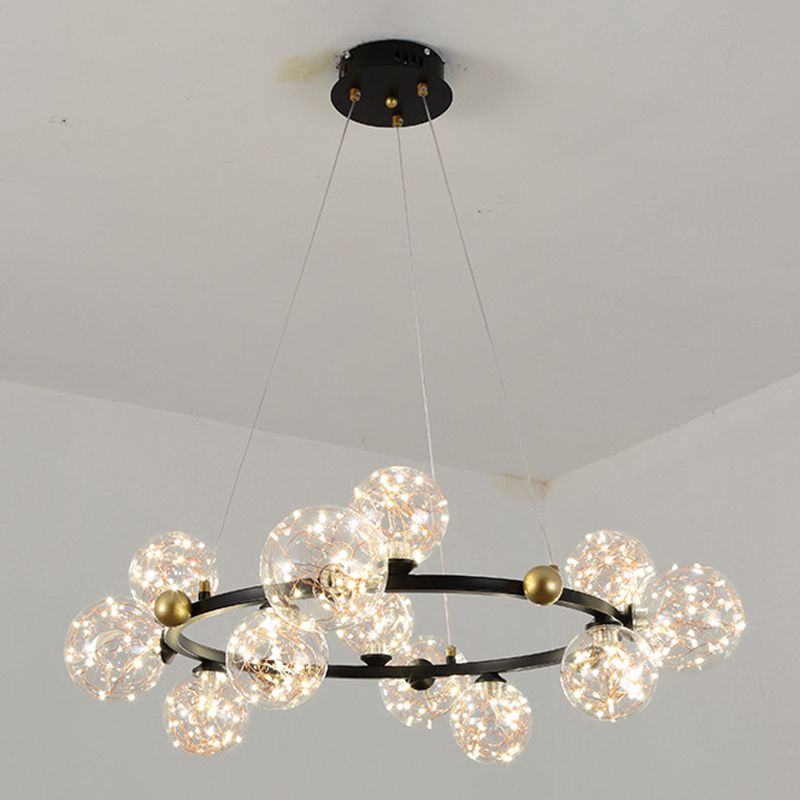 Modern Sphere Chandelier Lights Glass Chandelier Pendant Light for Living Room