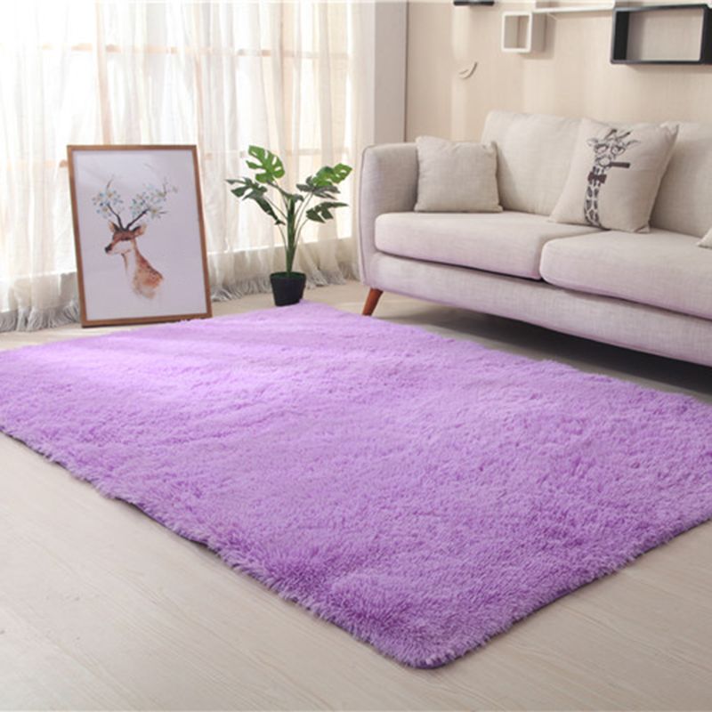 Simplicity Home Decoration Rug Plain Shag Area Carpet Polyester Stain Resistant Indoor Carpet