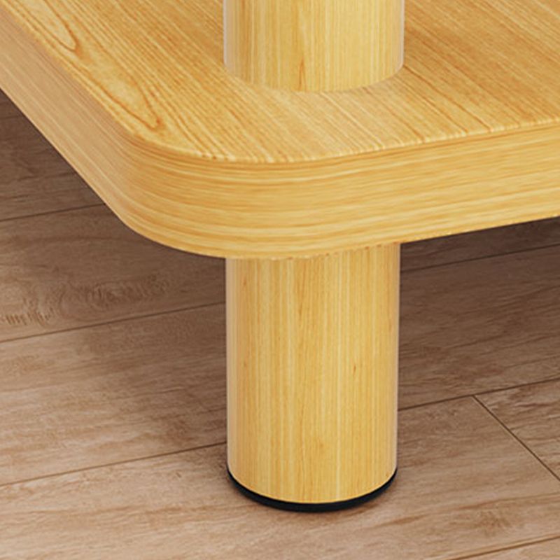 Modern Rectangular Corner Table Double Tier Wood Side End Table