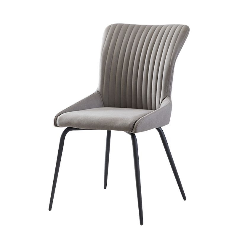 Silla lateral de cuero moderna para sala de estar Parsons Silla de comedor con acabado mate