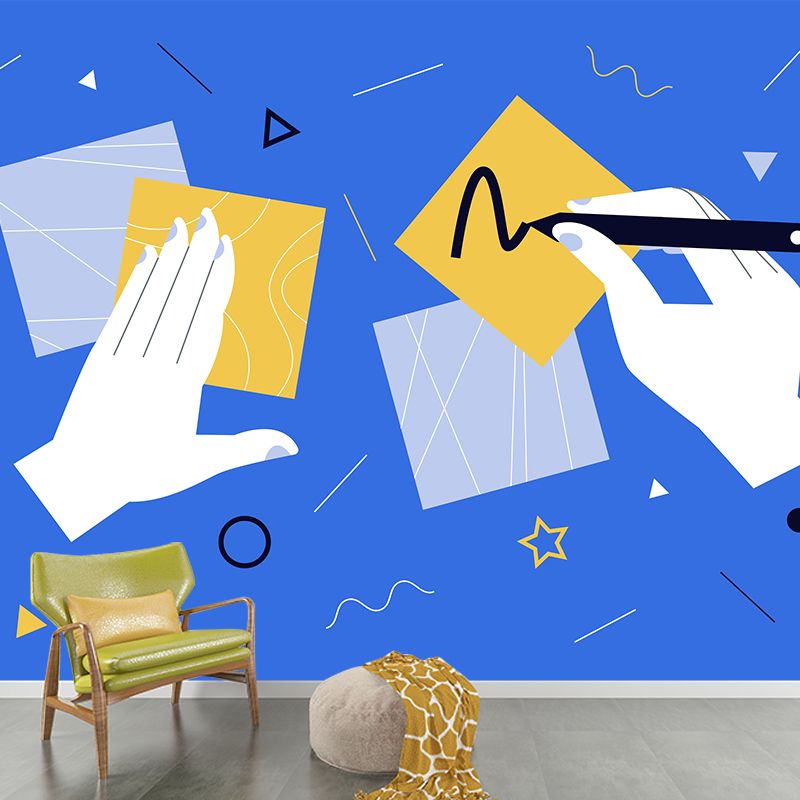 Note Taking Mural Wallpaper Artistry Stain Proof Living Room Wall Decor, Made to Measure