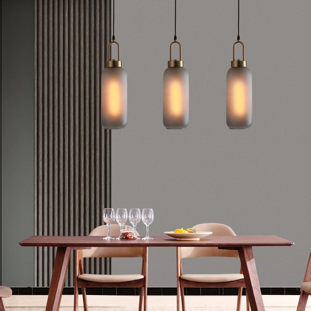 Modern Minimalist Gold Suspension Pendant  Glass 1 Light Coffee Shop Hanging Ceiling Light