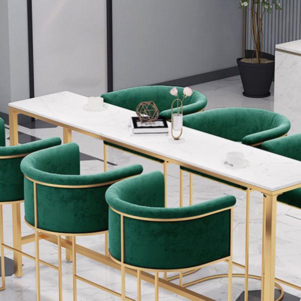 Faux Marble Bistro Bar Table Gold Frame Bar Table for Dining Room