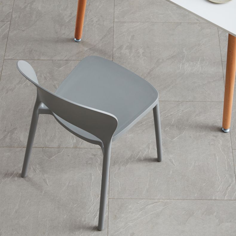 Home Nordic Stackable Side Chair Open Back Plastic Kitchen Dining Room Chair