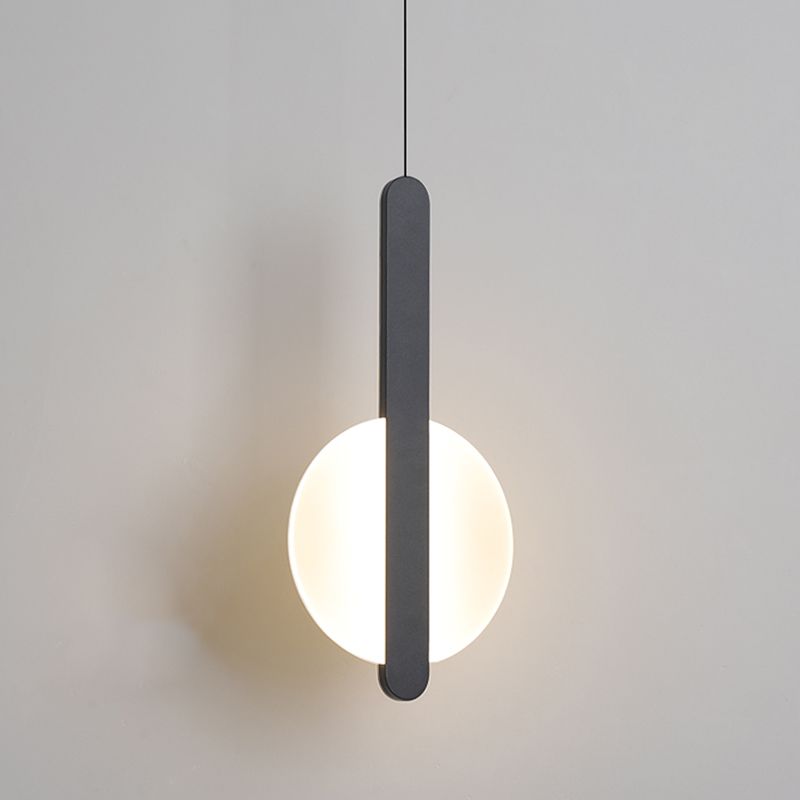 Luminaires suspendus noirs Light lampe à suspension à LED ronde moderne pour chambre à coucher
