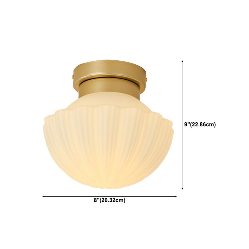 Nordic Style Ceiling Light Dome Shape Ceiling Lamp with Glass Shade for Bedroom
