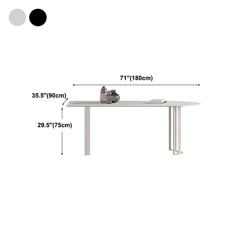 Modern Style Dining Table White Top Sintered Stone Table for Home