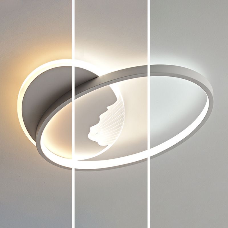 Contemporary Flush Mount Metal Ceiling Mounted Fixture for Bedroom