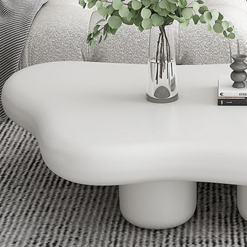 11"H Contemporary Coffee Table Wooden 2 Legs Coffee Cocktail Table