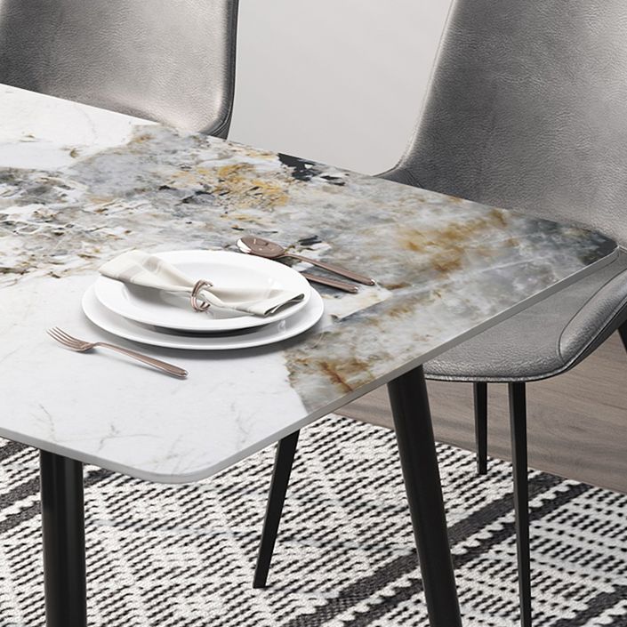 Industrial Style Rectangle Dining Site Table Stone Dining Room Home Furniture