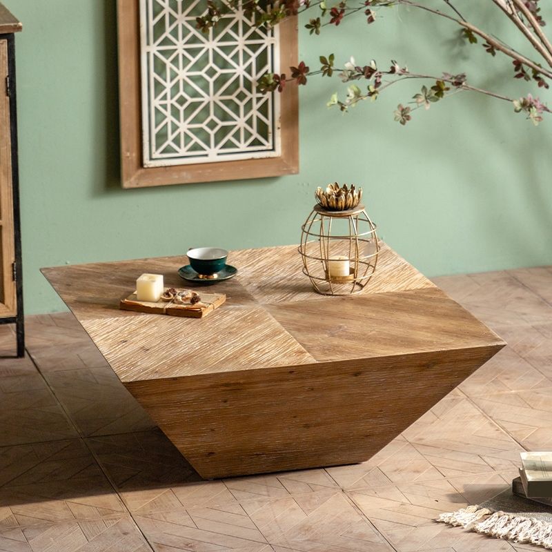 Scandinavian Square Coffee Table Wooden Cocktail Table for Living Room