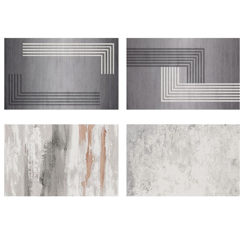 Simple Abstract Pattern Rug Polyester Indoor Rug Non-slip Carpet for Living Room and Bedroom