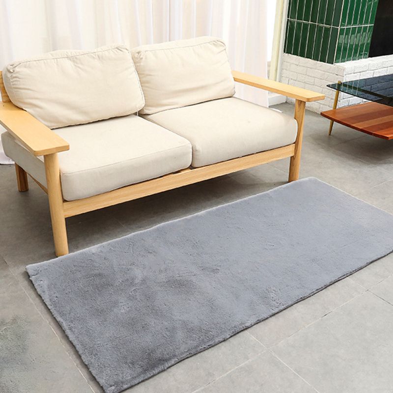 Tapis rectangulaire de couleur unie, résistant aux taches, pour la décoration de la maison