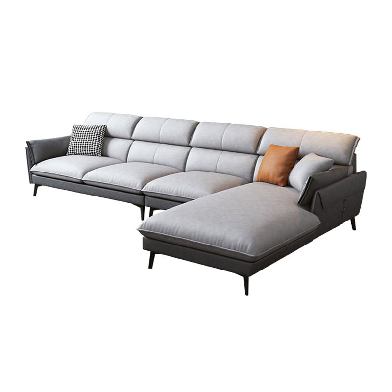 Contemporary Faux Leather Square Arm Sofa Sewn Pillow Back Sfa