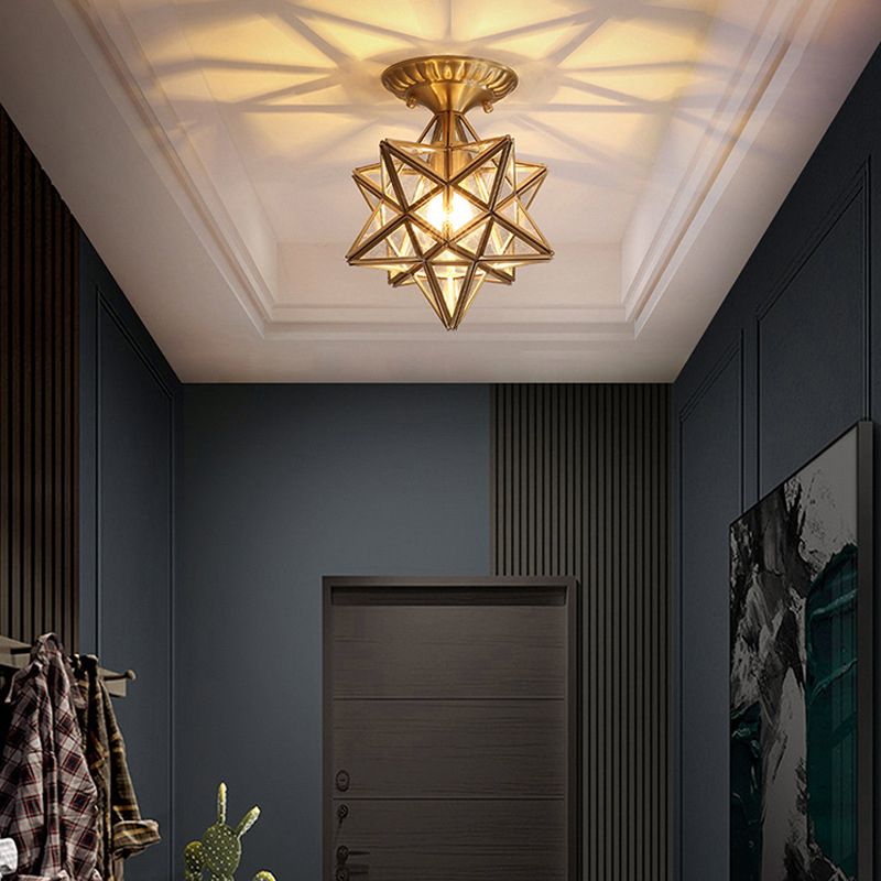 Star Shape Flush Mount Light Fixtures 1 Light Flush Mount Ceiling Light