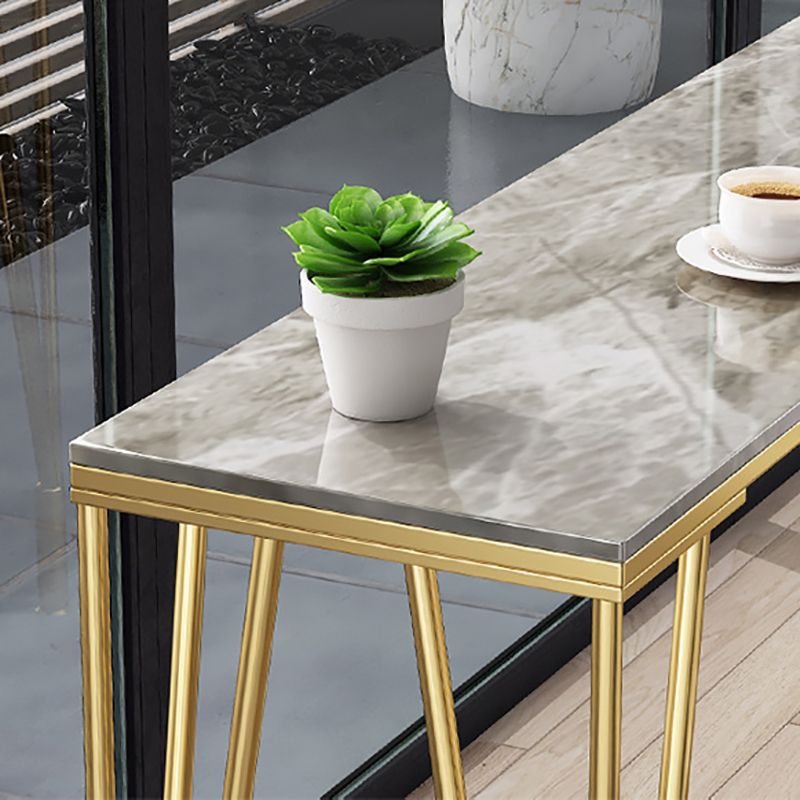 Rectangle Sintered Stone Bar Table Industrial Dining Table with 4 Legs