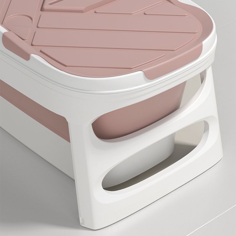 Plastic Rectangular Bath Tub Foldable Soaking Tub with Internal Drain