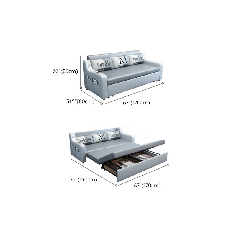 31" Wide Scandinavian Sofa Bed Detachable Mattress Sleeper Sofa