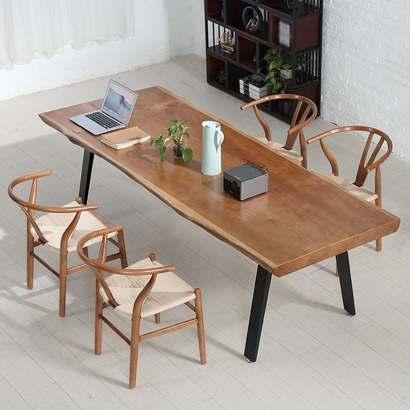 Solid Wood Work Table Home Office Free Form Modern Writing Desk