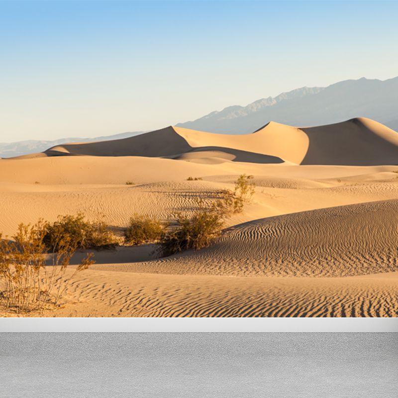 Desert Plants Wall Mural Decal Modern Non-Woven Material Wall Decor in Yellow for Home