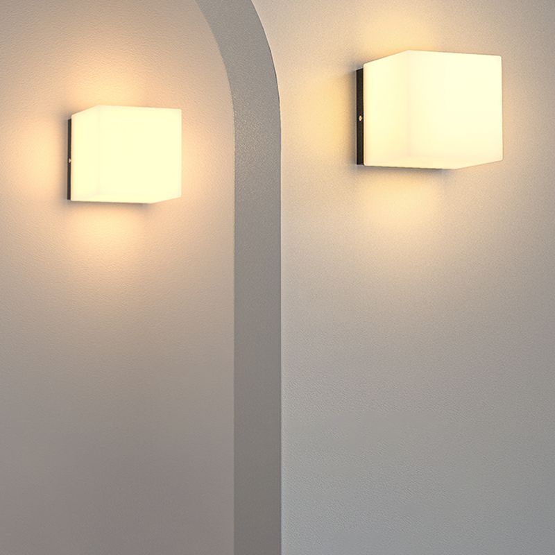 Square Wall Sconce Contemporary Outdoor Sconce Light Fixture
