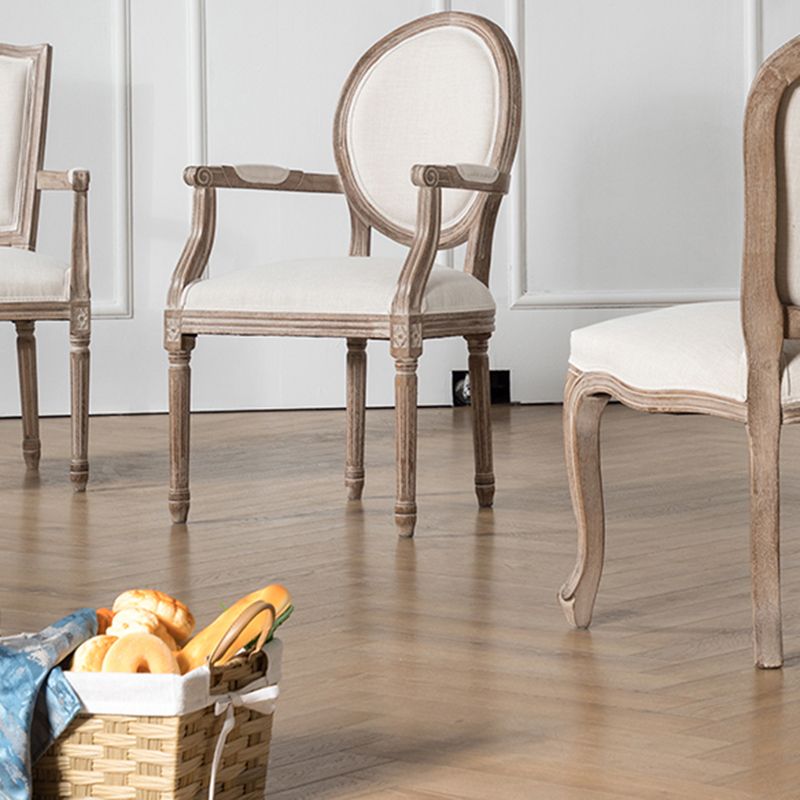 Chaise de salle à manger en tissu Farmhouse, chaise d'appoint à dossier King Louis de 38 po de hauteur avec base en bois