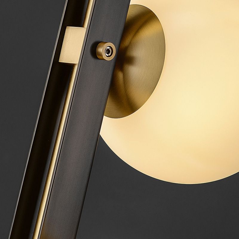 2 Lights Geometric Wall Lighting Fixtures Modern Style Glass Wall Mounted Lamps in Black