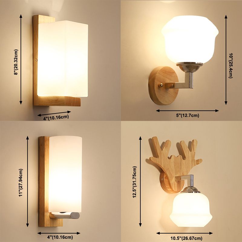 Living Room One Head Wall Sconce Modern Wood Style Wall Mounted Light Fixture