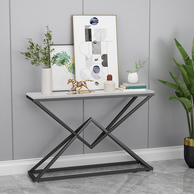 Modern Marble Console Sofa Table Rectangle End Table for Hall