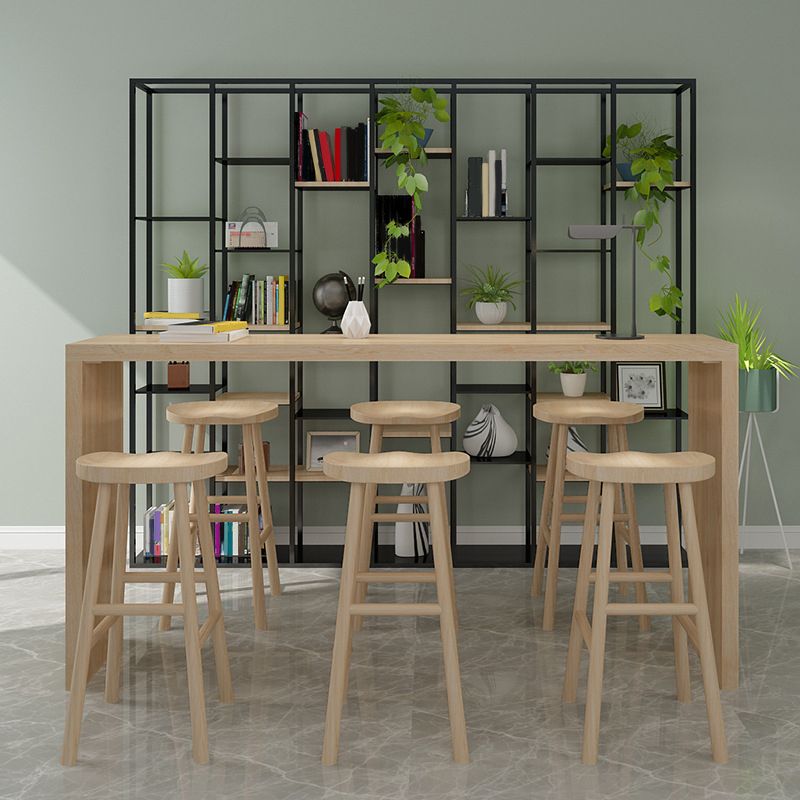 Rectangle Counter Dining Table in Log, Modern Counter Table with 41.3-inch Height