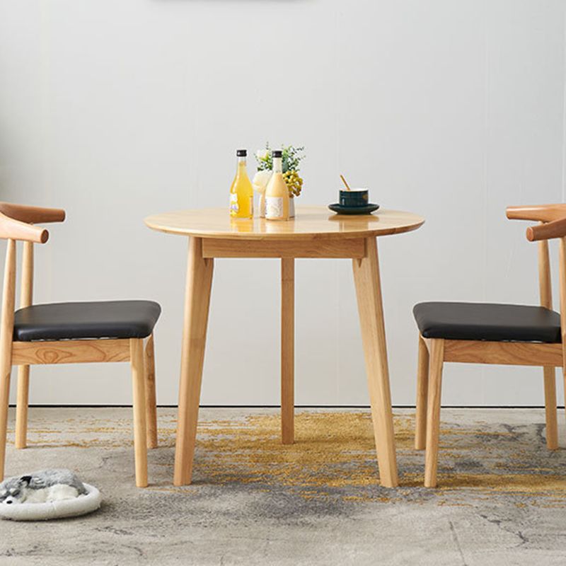 Rubberwood Solid Wood Dining Table Round Dining Table for Dining Room