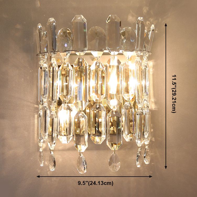 Mont-cylindre Crystal Mur Murd Dismature Style Modern Style 2 LIGHTS MURS LUMILES