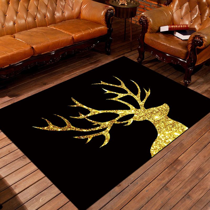 Personality Patterned Rug Multi Colored Nordic Carpet Synthetics Machine Washable Non-Slip Pet Friendly Rug for Great Room