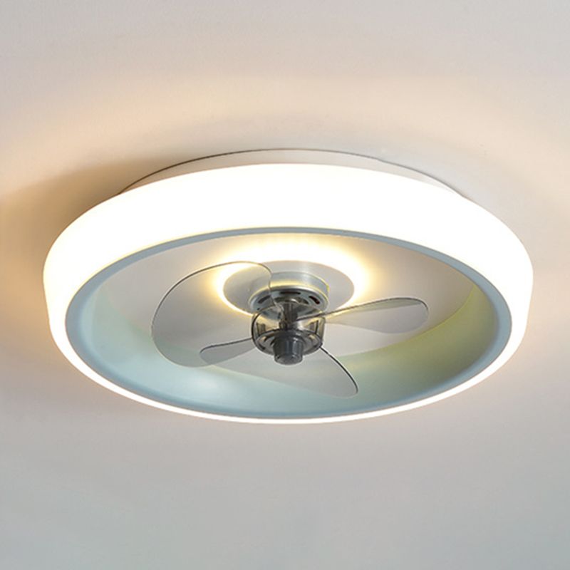 3 Klingen runde Deckenventilator Beleuchtung Nordisches Acrylschlafzimmer LED -LED -LED -Leuchte Leuchte